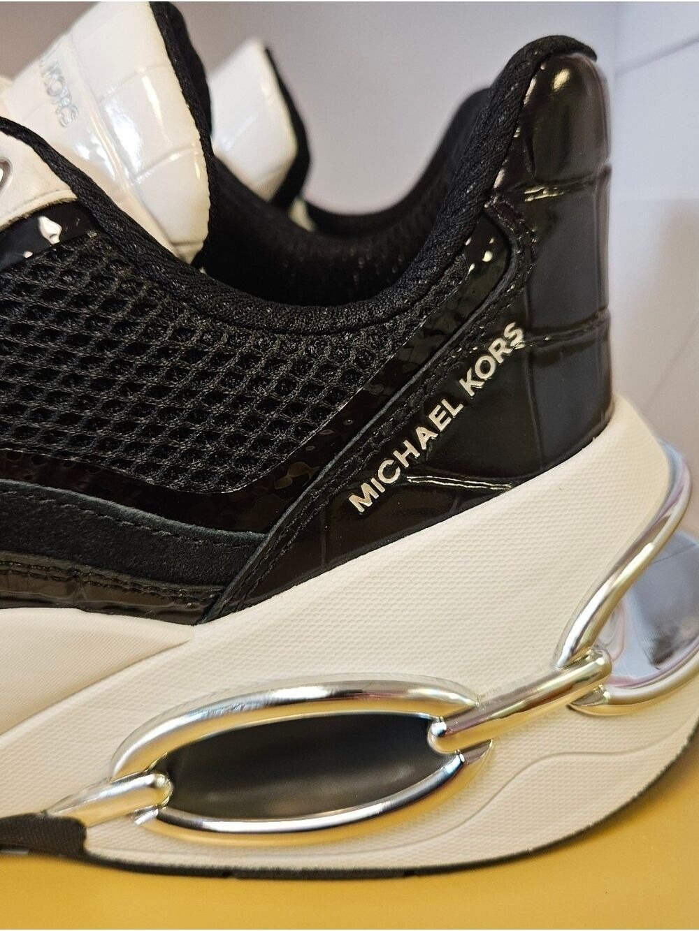 Michael Kors Black and  White Trainer Sneaker Size 8.5 - Picture 9 of 10